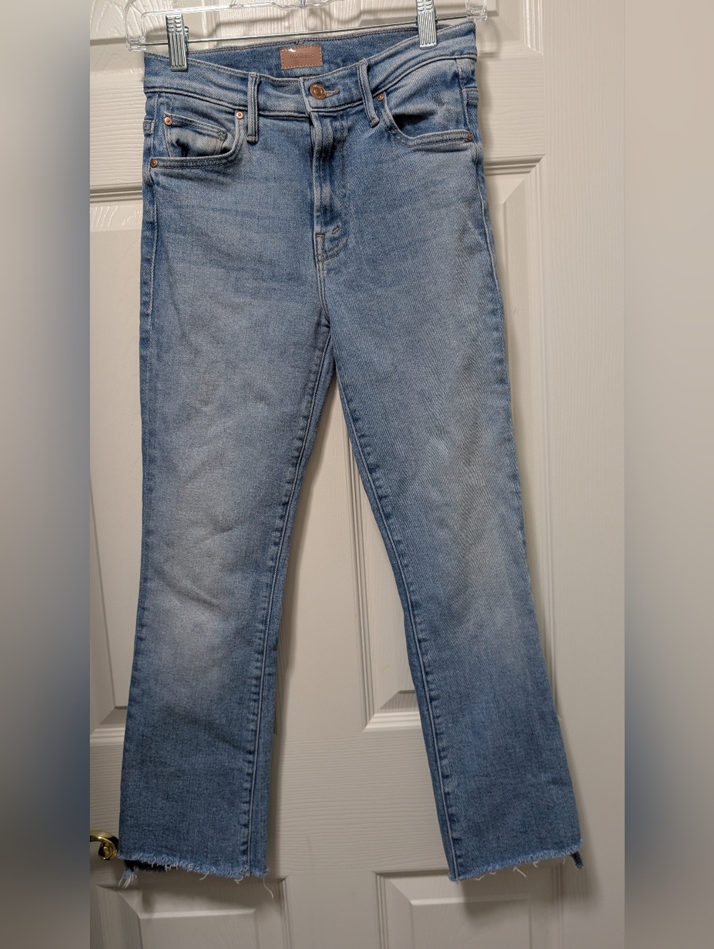 Mother Denim Insider Crop Step Fray Jeans Can You Dig It Size 25